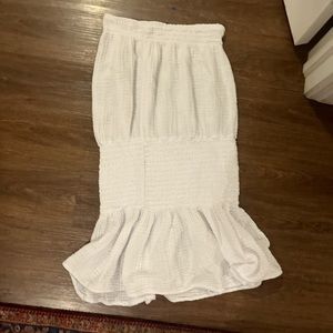 Boho white skirt midi